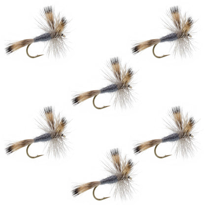 The Fly Fishing Place Gray Wulff Classic Trout Dry Fly - 6 Flies Hook Size 10