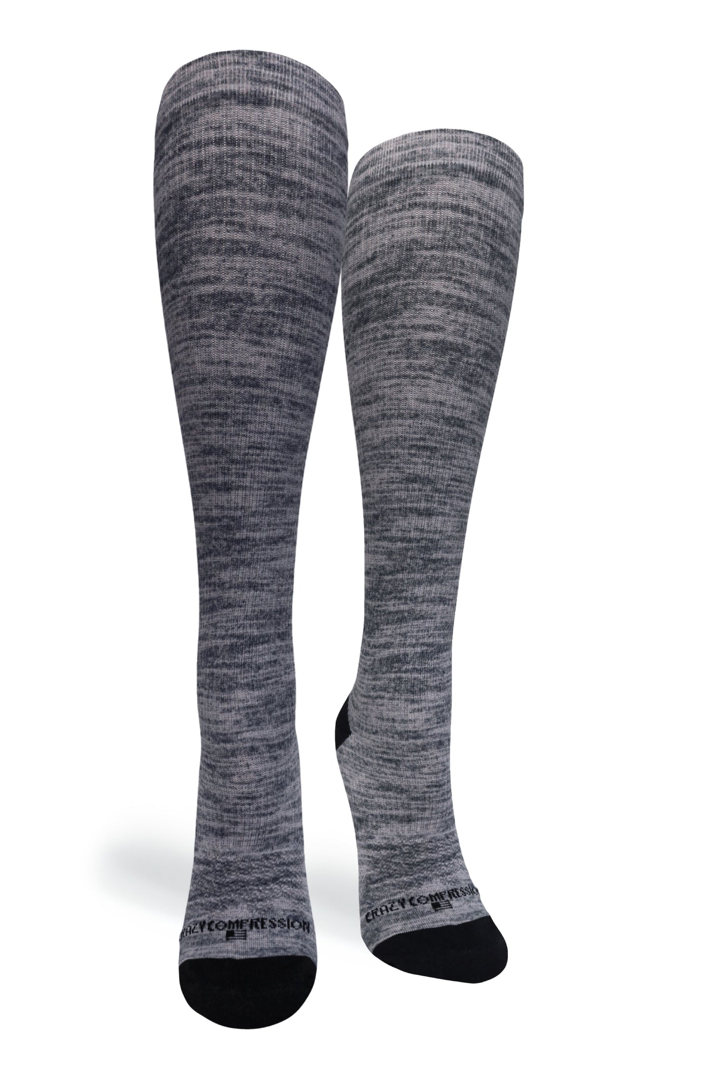 Crazy Compression Grey Heather - (Standard & Extra Wide)