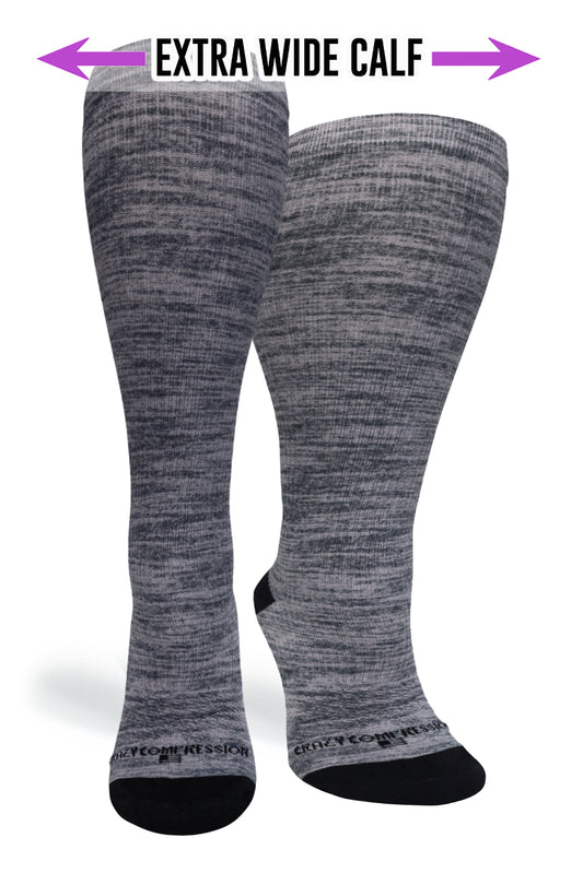 Crazy Compression Grey Heather - (Standard & Extra Wide)