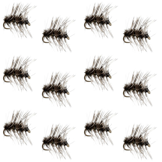 The Fly Fishing Place Barbless Griffiths Gnat Midge Trout Dry Fly Fishing Flies - 1 Dozen Flies Size 20