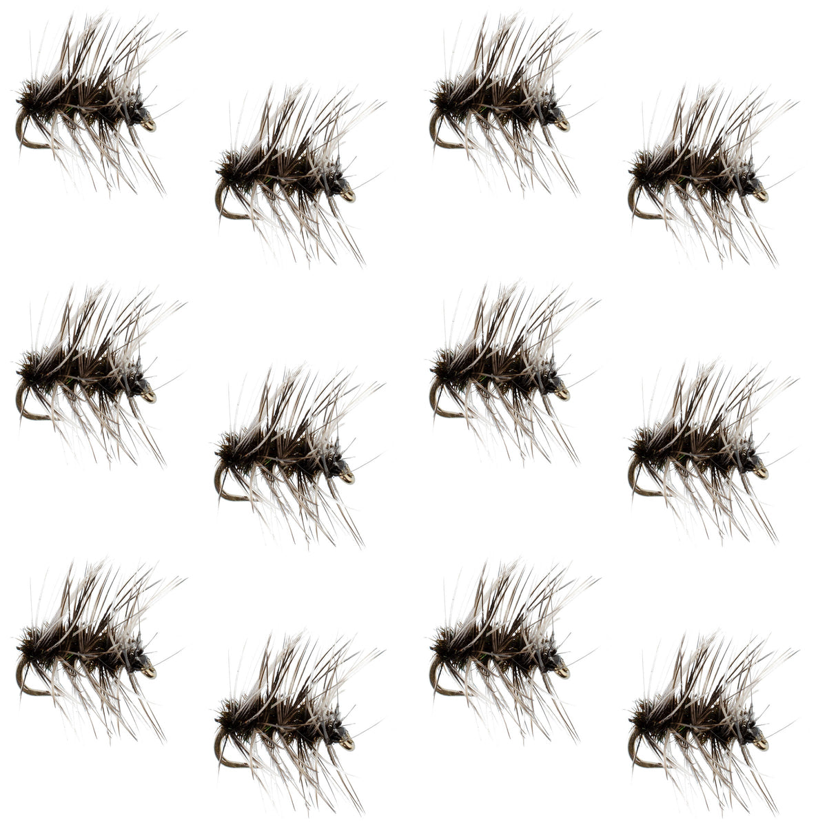 The Fly Fishing Place Griffiths Gnat Midge Trout Dry Fly - 12 Flies Size 22