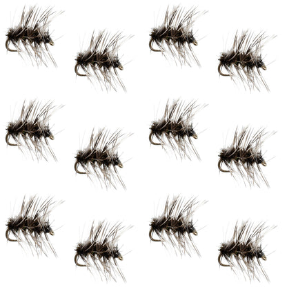 The Fly Fishing Place Griffiths Gnat Midge Trout Dry Fly - 12 Flies Size 22