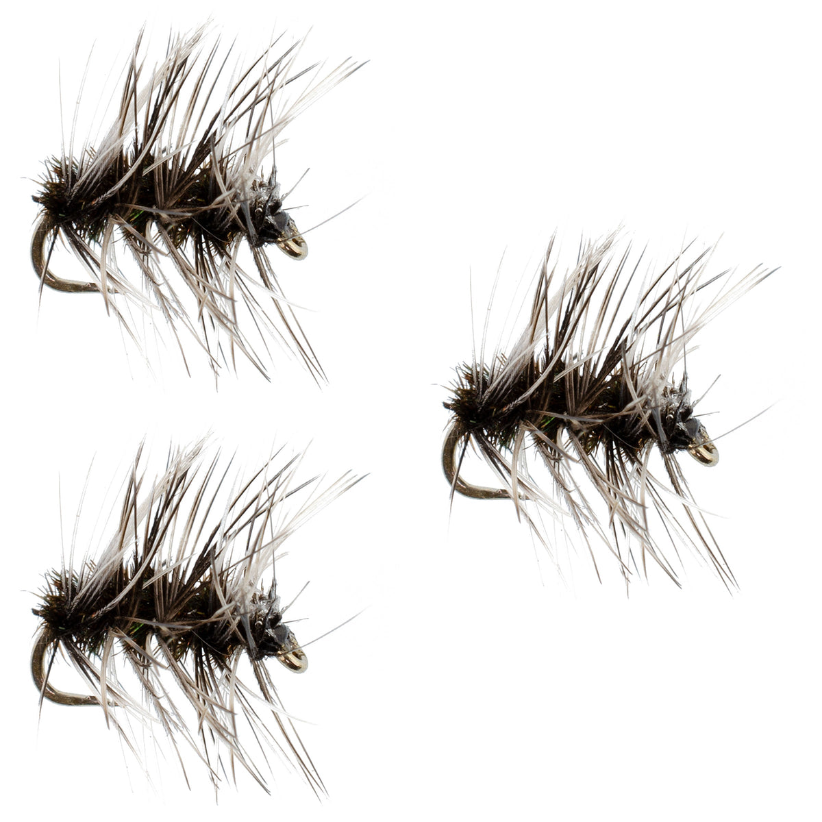 The Fly Fishing Place 3 Pack Griffiths Gnat Midge Trout Dry Fly Size 20