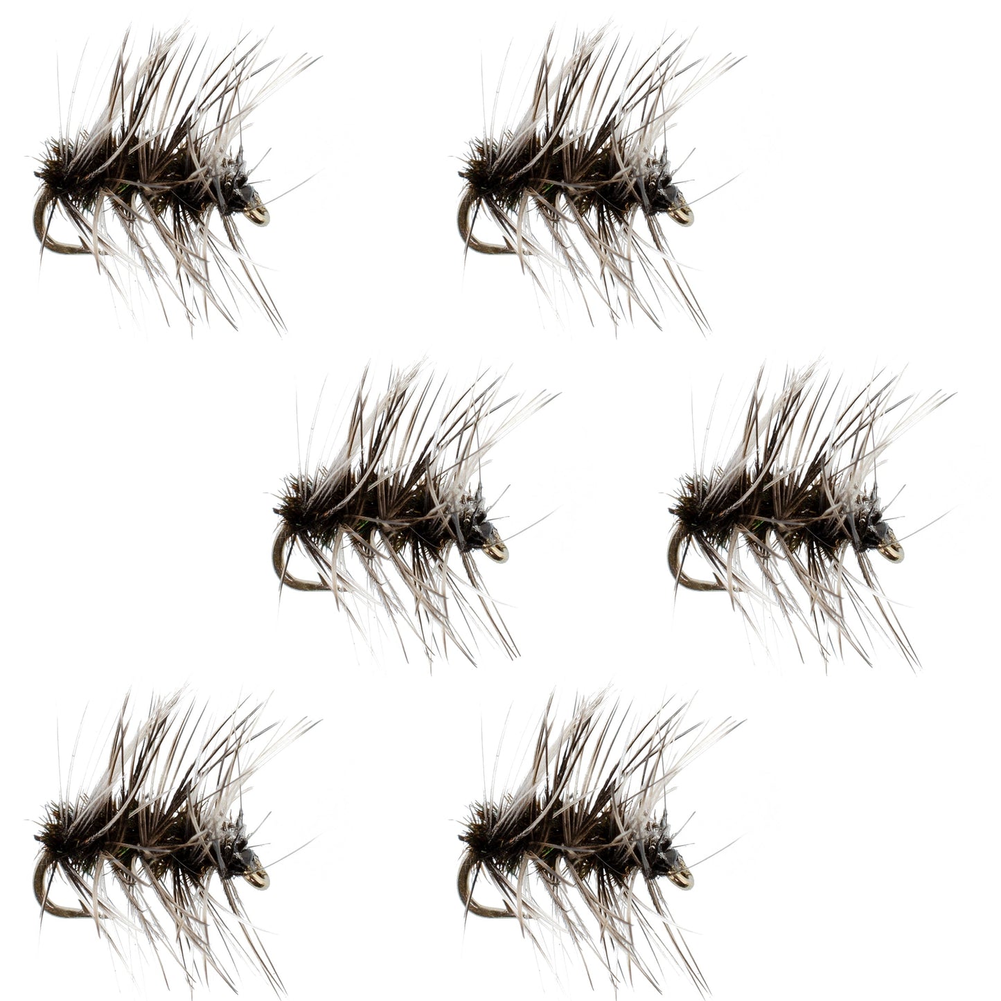 The Fly Fishing Place Barbless Griffiths Gnat Midge Trout Dry Fly Fishing Flies - 6 Flies Size 18