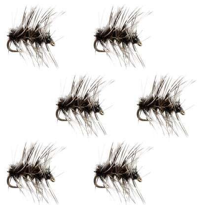 The Fly Fishing Place Barbless Griffiths Gnat Midge Trout Dry Fly Fishing Flies - 6 Flies Size 18