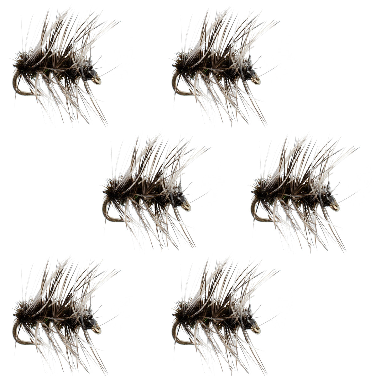 The Fly Fishing Place Barbless Griffiths Gnat Midge Trout Dry Fly - 6 Flies Size 22