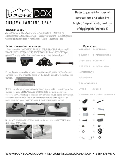 Groovy Landing Gear Kayak Cart - Pro Angler Kit