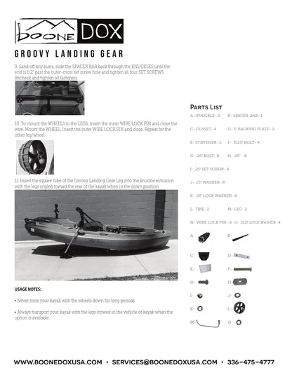Groovy Landing Gear Kayak Cart - Pro Angler Kit