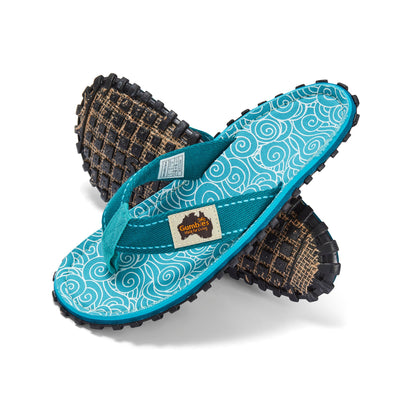 Gumbies Islander Flip-Flops - Women's - Turquoise Swirls