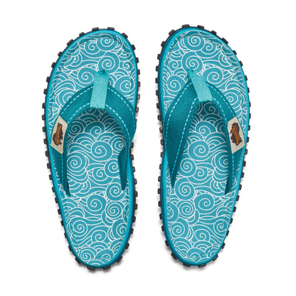Gumbies Islander Flip-Flops - Women's - Turquoise Swirls
