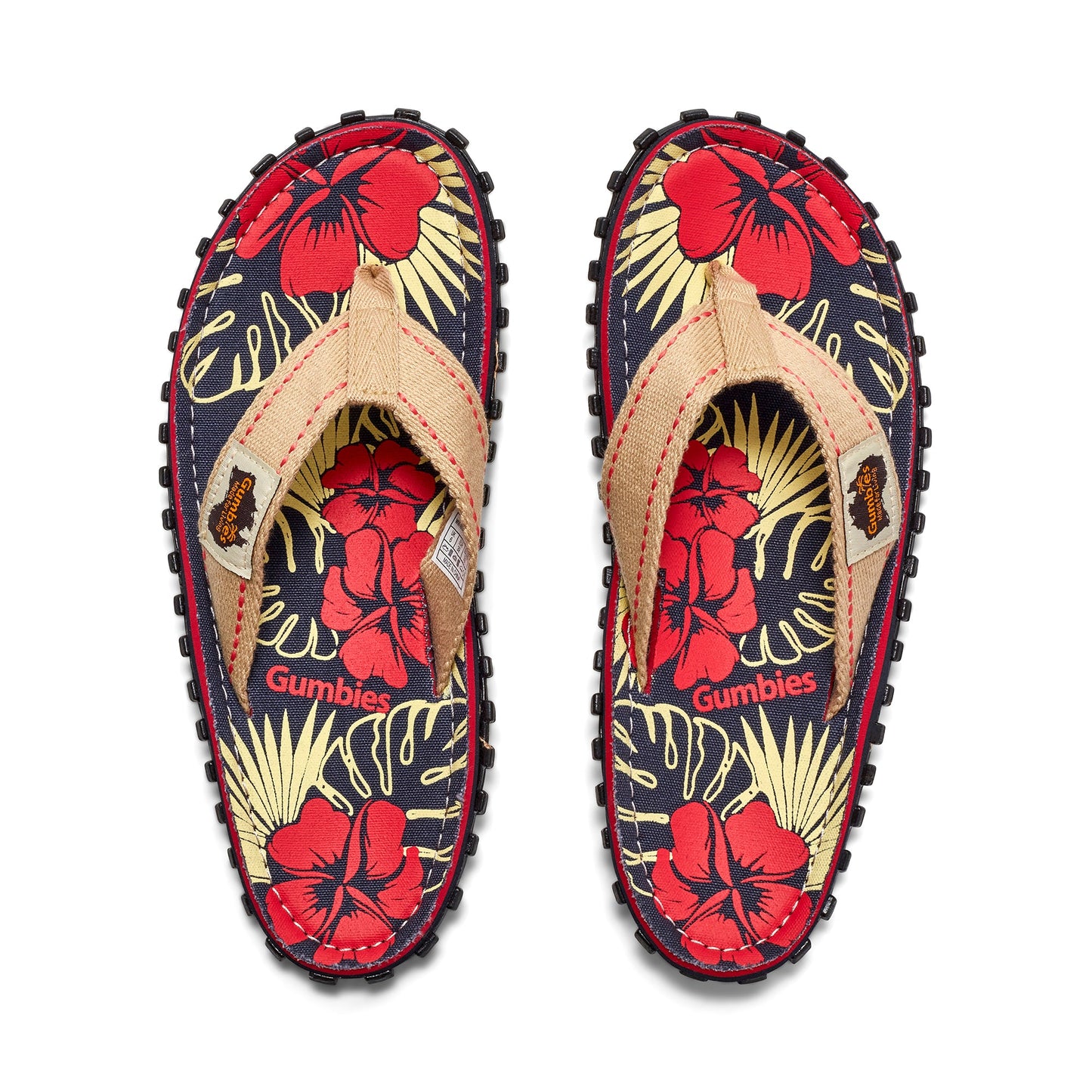Gumbies Islander Flip-Flops - Women's - Denim Hibiscus