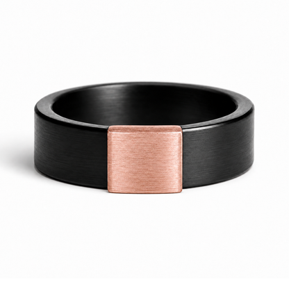 Everyday Outdoors Gunmetal 7mm 14kt Rose Gold Barrel Band