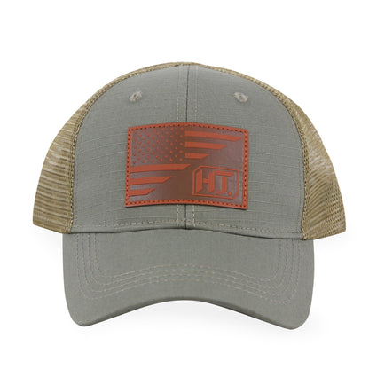 Highland Tactical American Flag/HT Leather Logo-Trucker Mesh