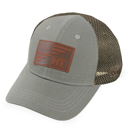 Highland Tactical American Flag/HT Leather - Soft Mesh Hat