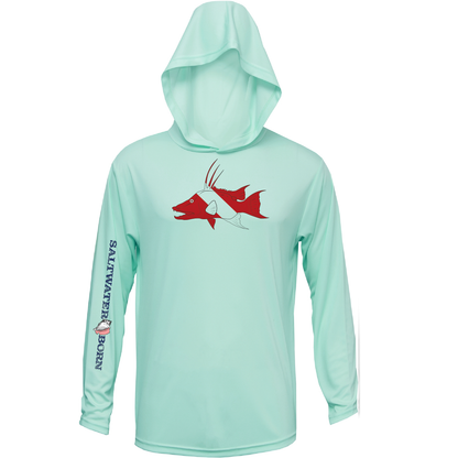 Saltwater Born Hogfish Diver Long Sleeve UPF 50+ Dry-Fit Hoodie