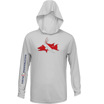 Saltwater Born Hogfish Diver Long Sleeve UPF 50+ Dry-Fit Hoodie