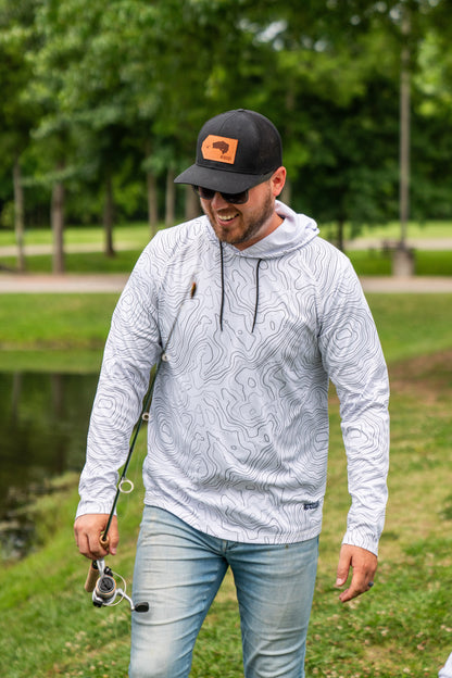 Hooked & Tagged  - Men's Topographical Performance Hoodie