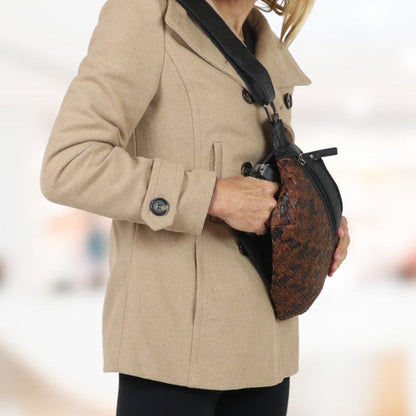 Concealed Carry Haisley Woven Magnetic Leather Sling by Lady Conceal