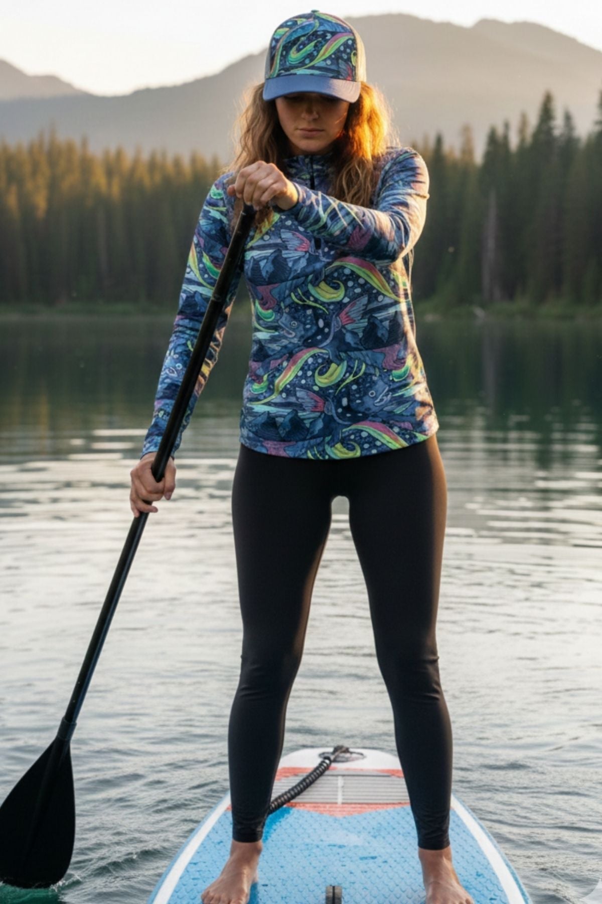 FisheWear HaliBorealis Abstract Trucker Hat