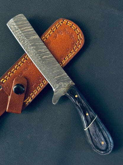Texan Knives Handmade Damascus Steel Calf Cutter Knife with Pakkawood Handle - 5" Blade