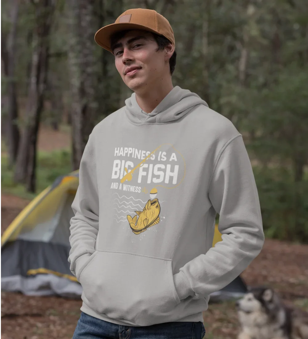 Outdoorzees Happiness Is A Big Fish Unisex Hoodie