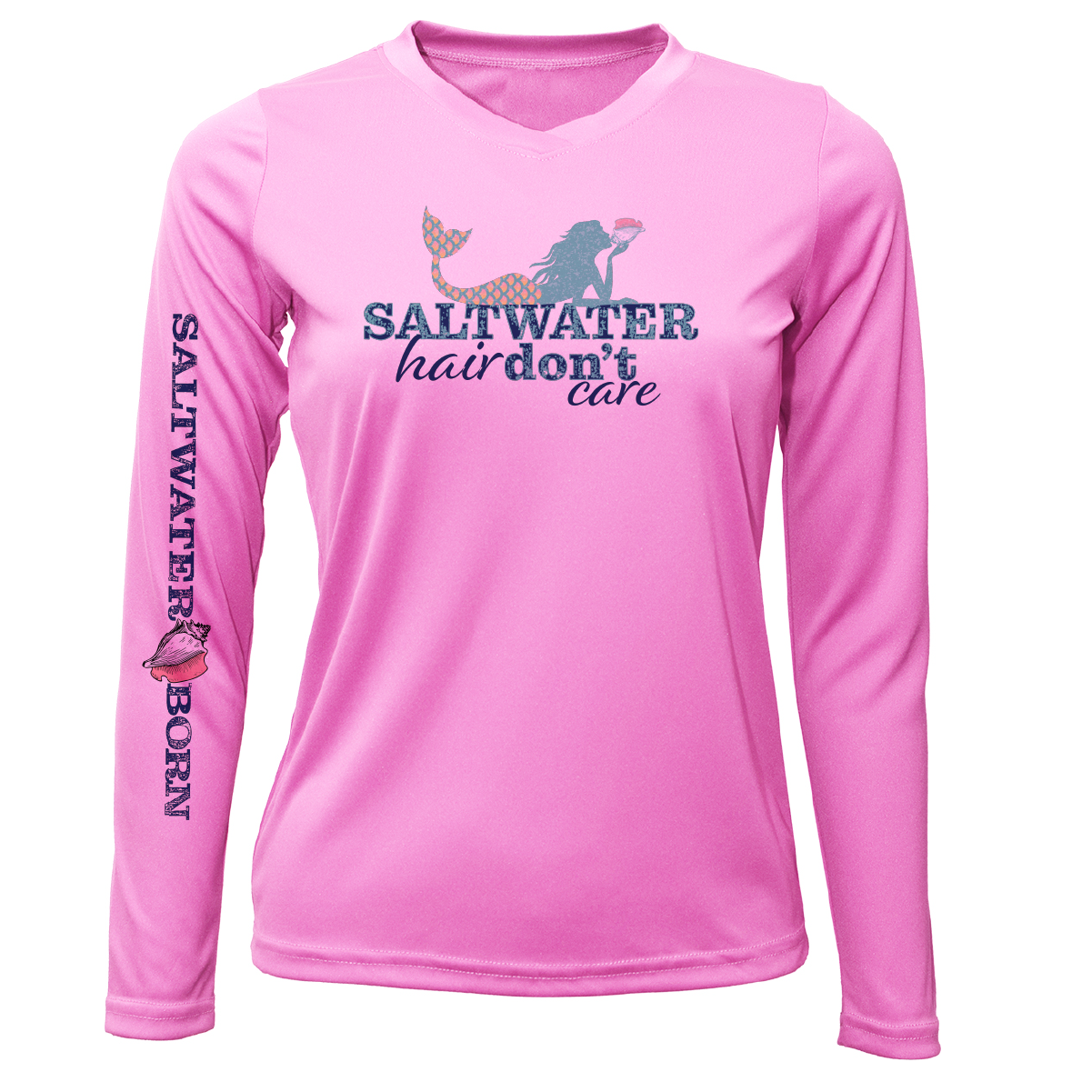 Saltwater Born Stuart "Saltwater Hair...Don't Care" Long Sleeve UPF 50+ Dry-Fit Shirt