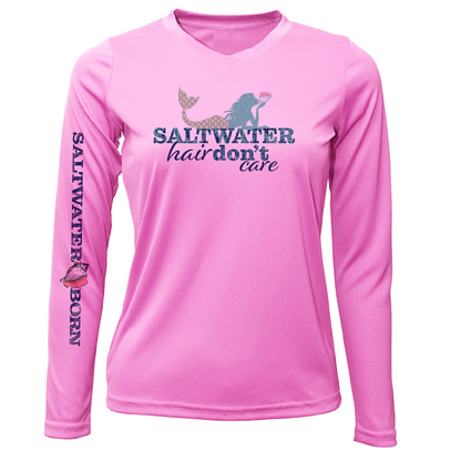 Saltwater Born Stuart "Saltwater Hair...Don't Care" Long Sleeve UPF 50+ Dry-Fit Shirt