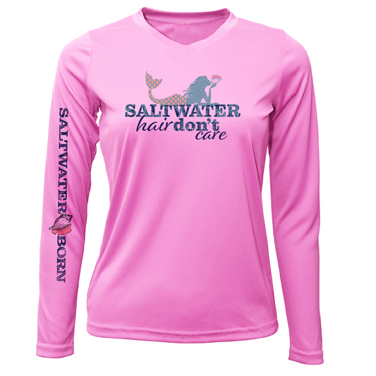 Saltwater Born Stuart "Saltwater Hair...Don't Care" Long Sleeve UPF 50+ Dry-Fit Shirt