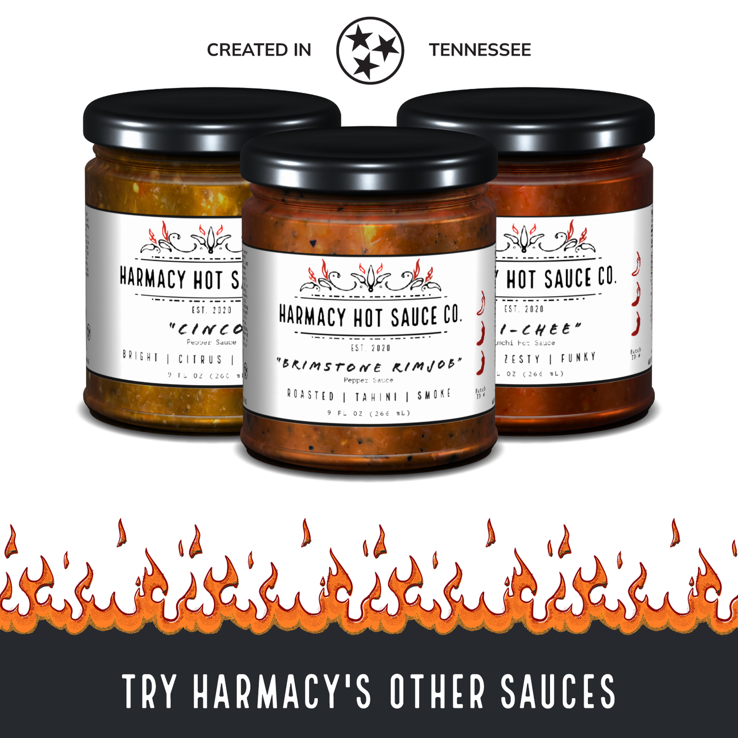 Harmacy Hot Sauce Co. Totec's Teeth - Extra Hot Dried Chili & Plum Pepper Sauce (9oz)