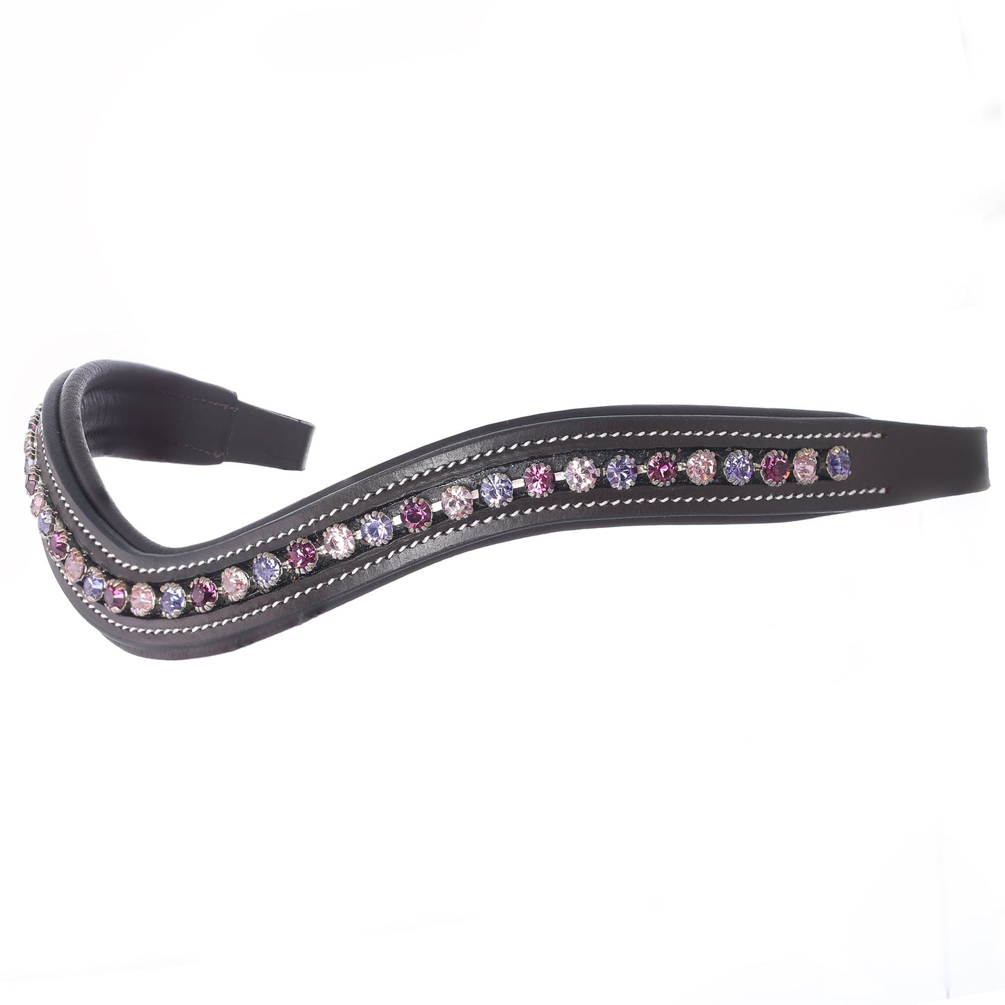 Bridles & Reins ExionPro Elegant Soft Padded Fuchsia, Light Rose, Tanzanite Colored Crystal Browband