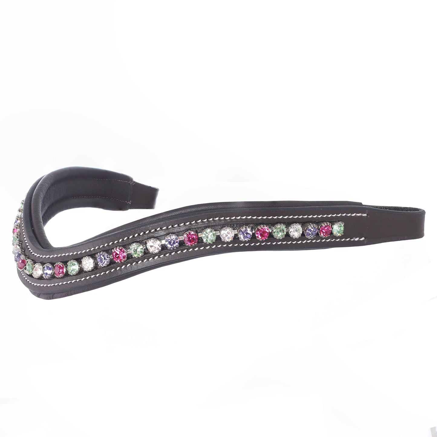 Bridles & Reins ExionPro Elegant Soft Padded Peridot, Fuchsia, Tanzanite, Clear Crystal Browband