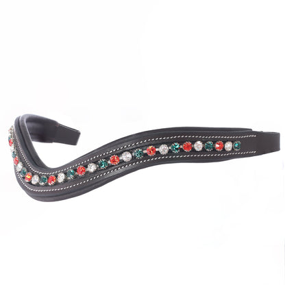 Bridles & Reins ExionPro Elegant Soft Padded Hyacinth, Emerald, Clear Crystal Browband