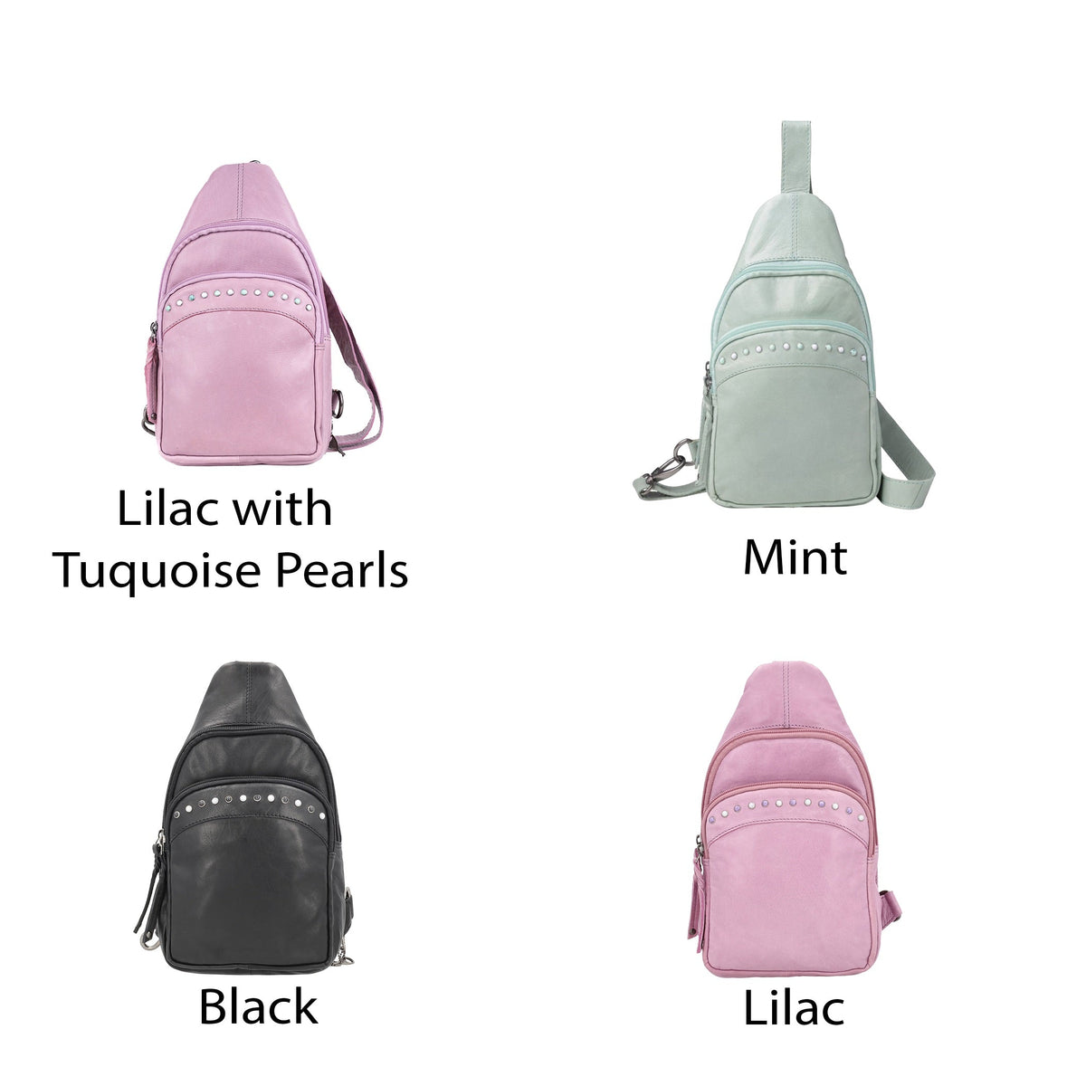 Concealed Carry Haven Sling Leather Backpack by Lady Conceal