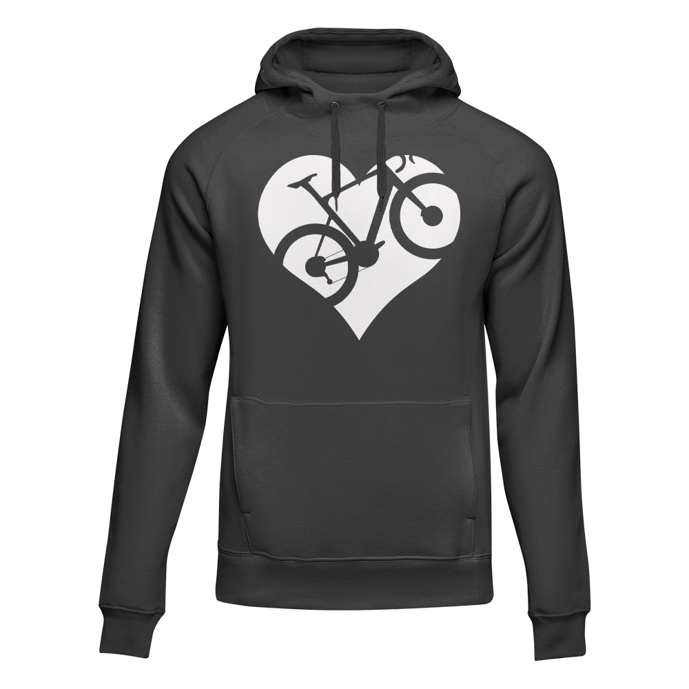 Outdoorzees Heart Bike Adult Fleece Hoodie