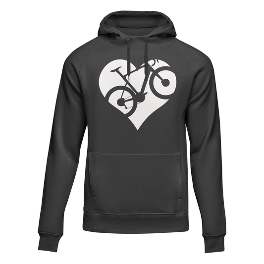 Outdoorzees Heart Bike Adult Fleece Hoodie