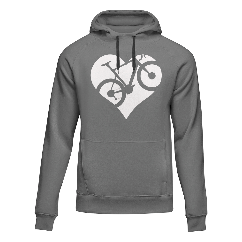 Outdoorzees Heart Bike Adult Fleece Hoodie