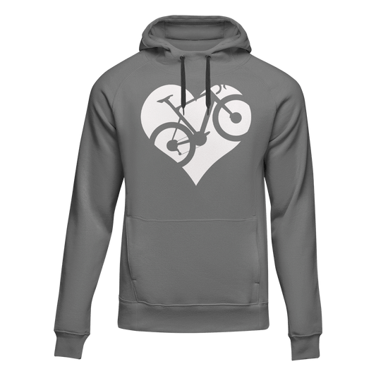 Outdoorzees Heart Bike Adult Fleece Hoodie