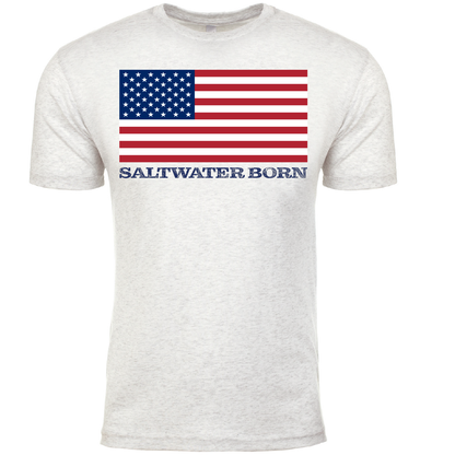 Saltwater Born Clean American Flag Soft Tee