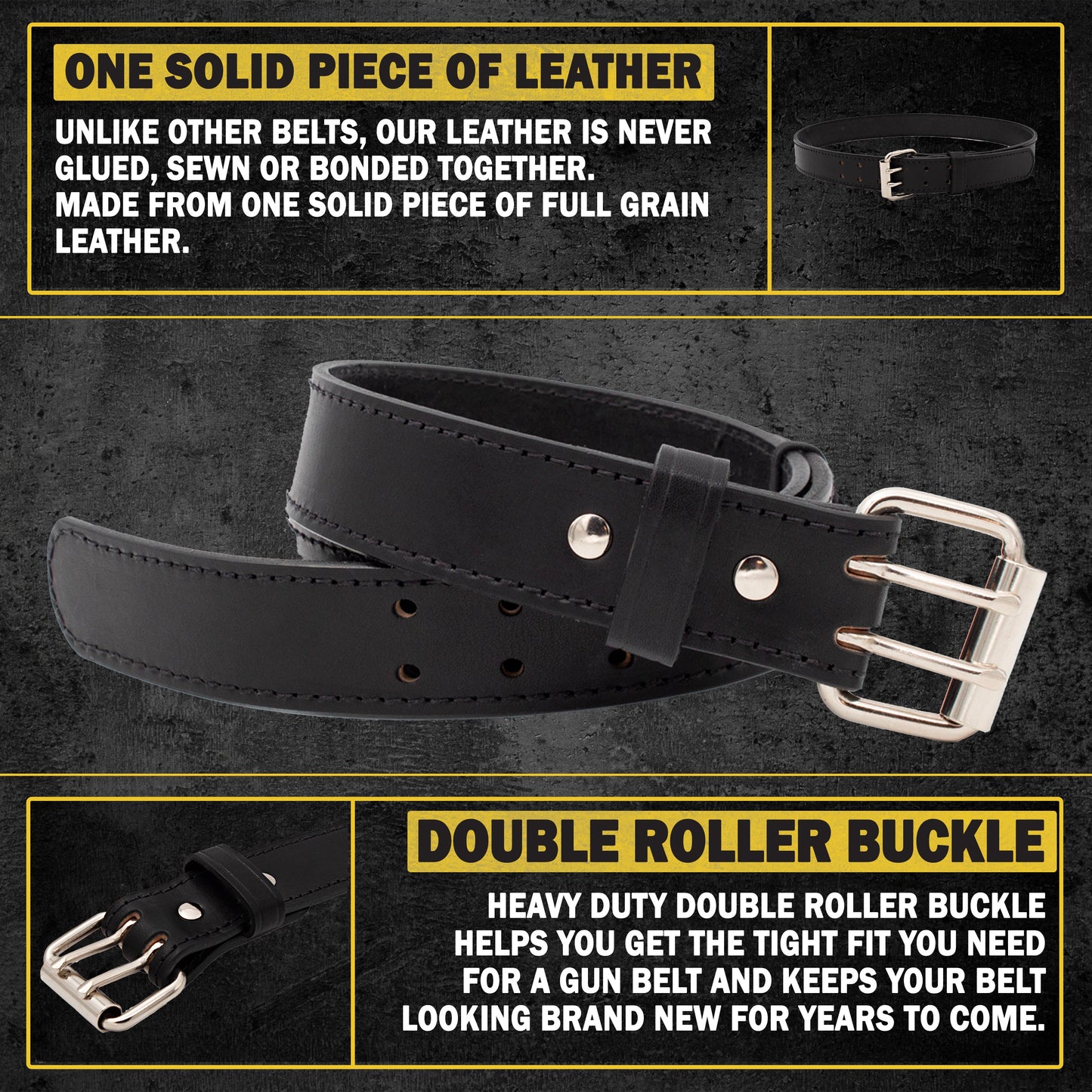 Relentless Tactical The "Double Tap" Gun Belt | Made in USA | Lifetime Warranty | 14 oz Full Grain Leather CCW Belt