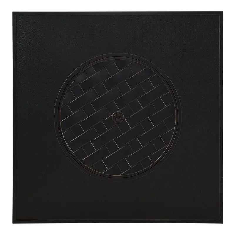 Balkene Home Henley 40" Round Aluminum Basketweave Convertible Gas Fire Pit Table