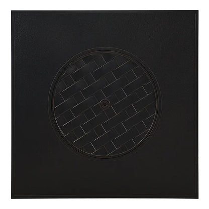 Balkene Home Henley 40" Round Aluminum Basketweave Convertible Gas Fire Pit Table