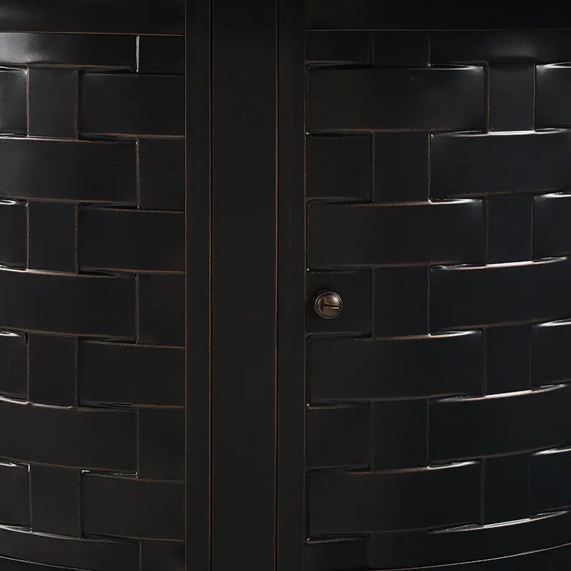 Balkene Home Henley 40" Round Aluminum Basketweave Convertible Gas Fire Pit Table