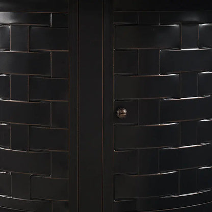 Balkene Home Henley 40" Round Aluminum Basketweave Convertible Gas Fire Pit Table