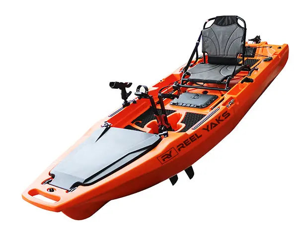 ReelYaks 9.8ft Rocket Fin Drive Modular Pedal Fishing Kayak | 400lbs Capacity | 2 Piece