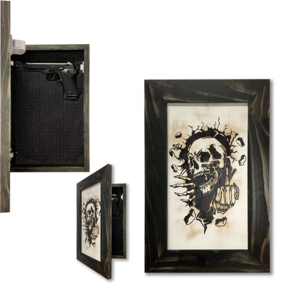 Bellewood Designs - Gothic Skull Giving Middle Finger Decorative Gun Cabinet