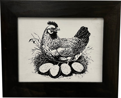 Bellewood Designs - Hidden Gun Safe Recessed In Wall Farmhouse Chicken And Eggs Decoration