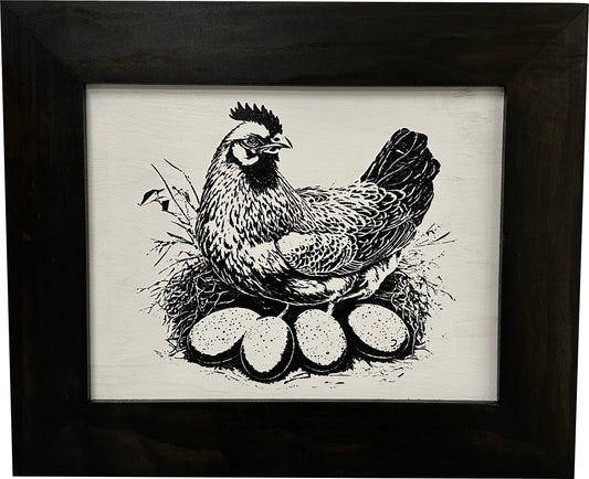 Bellewood Designs - Hidden Gun Safe Recessed In Wall Farmhouse Chicken And Eggs Decoration
