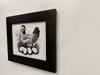 Bellewood Designs - Hidden Gun Safe Recessed In Wall Farmhouse Chicken And Eggs Decoration