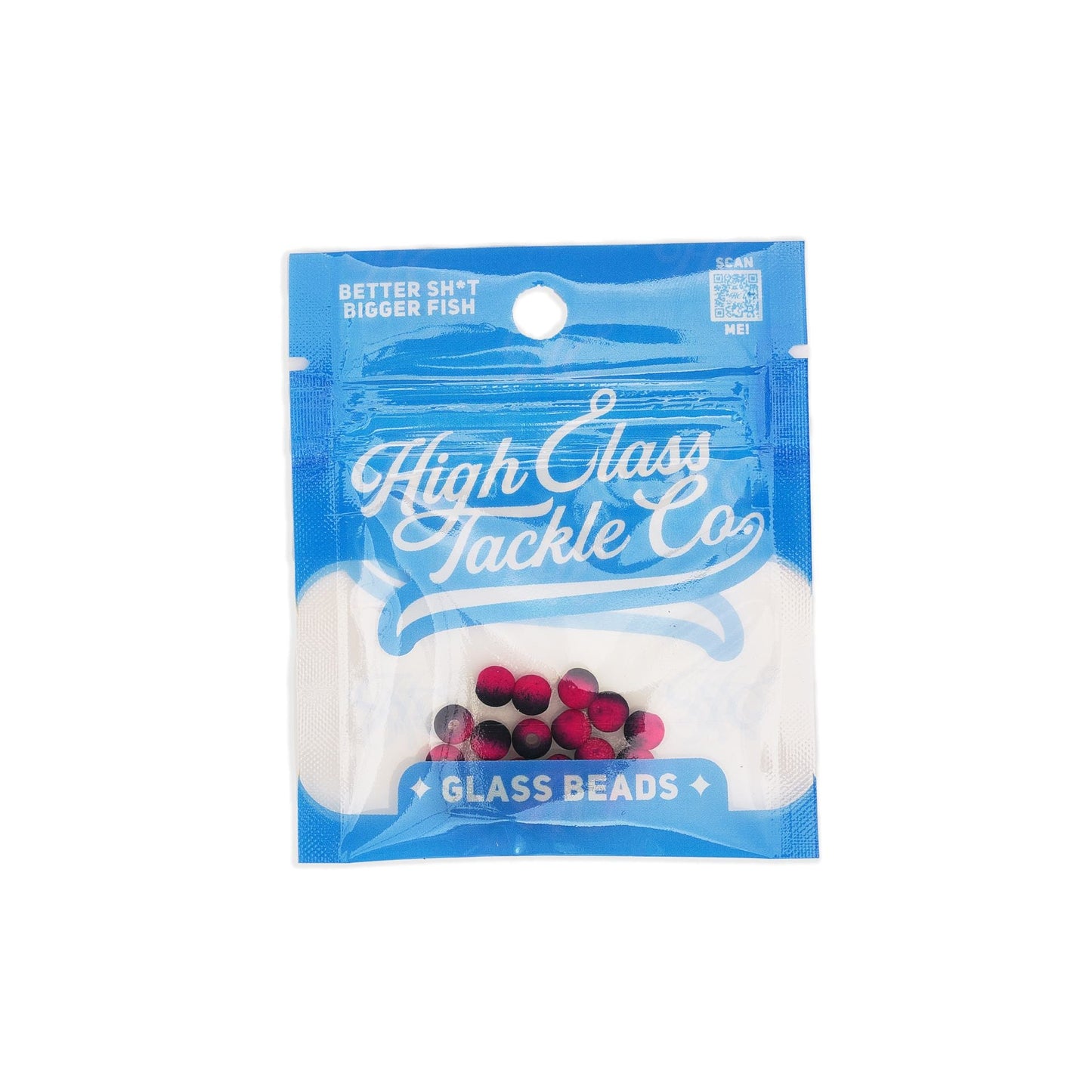 High Class Tackle Pink/Black Glass Beads 6mm (20pack)