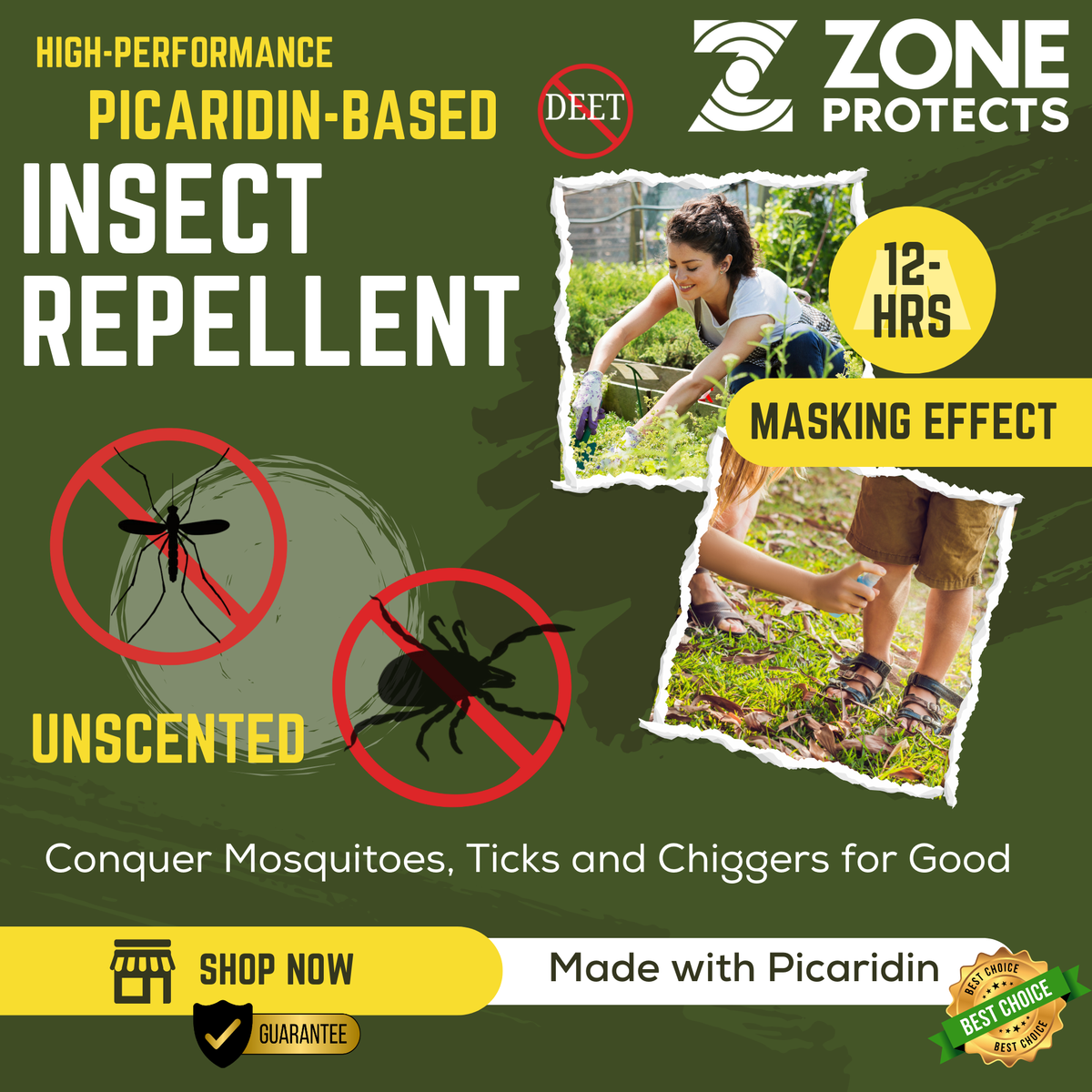 Zone Protects Unscented Picaridin Super Bundle Insect Repellent